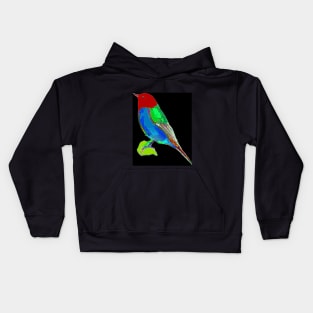 Abstract Electric Blue Breasted Bird Kids Hoodie